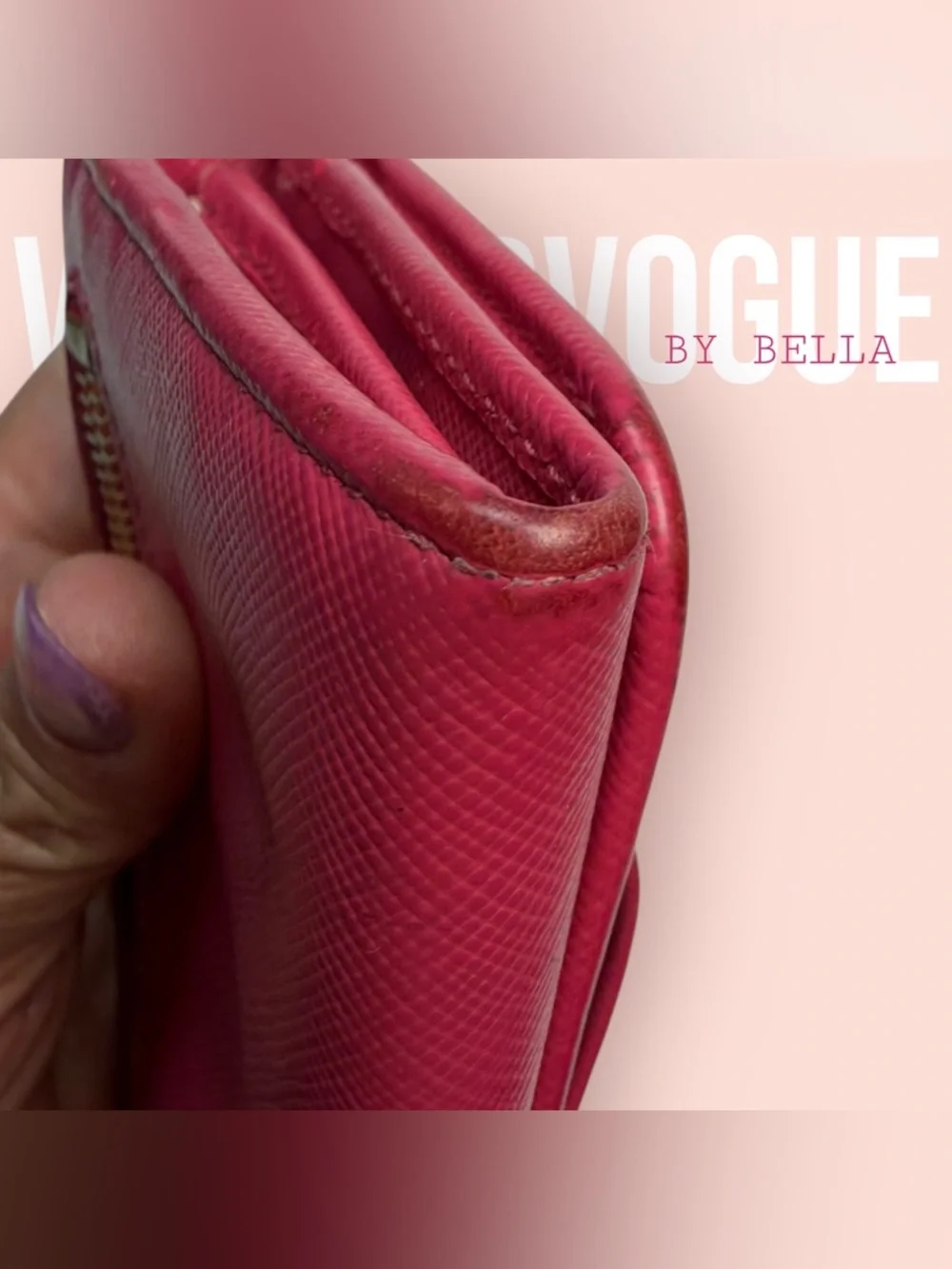 ‼️NOW AVAILABLE‼️ Prada Pink Saffiano Bow Continental Wallet